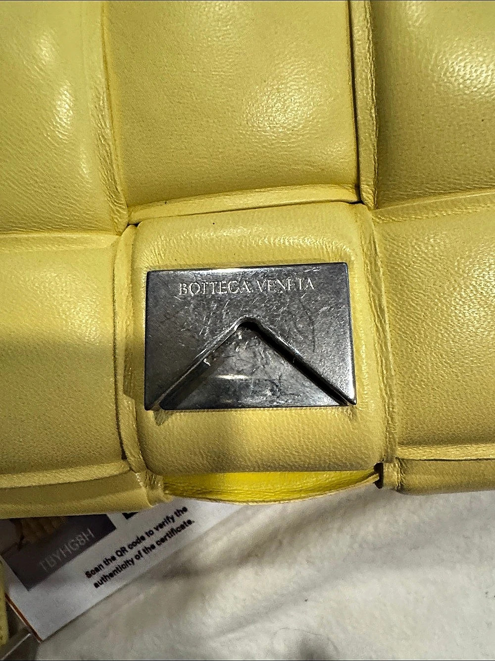 Bottega Veneta Padded Cassette Bag Mini Shoulder Bag in Yellow Leather - Picture 6 of 11